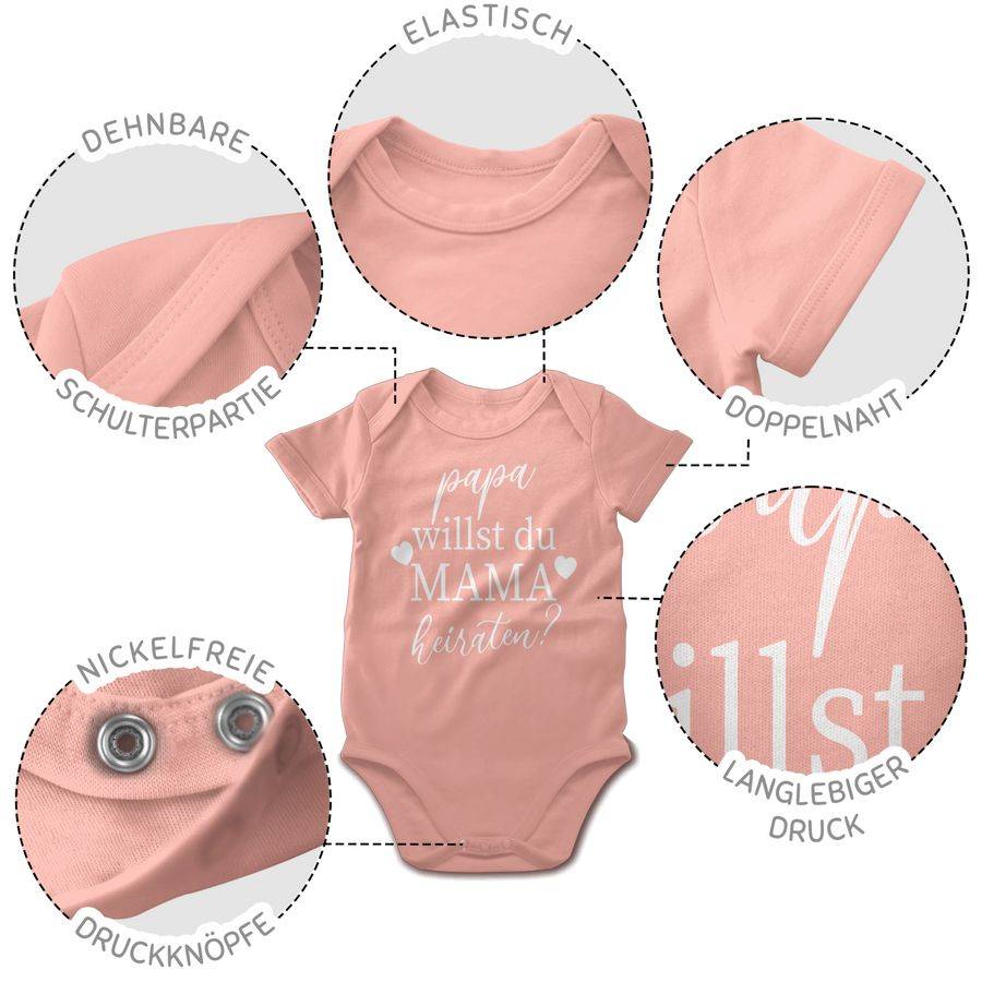 Shirtracer Papa Willst Du Mama Heiraten? - Weiß: Tshirt Turnbeutel Shirtracer