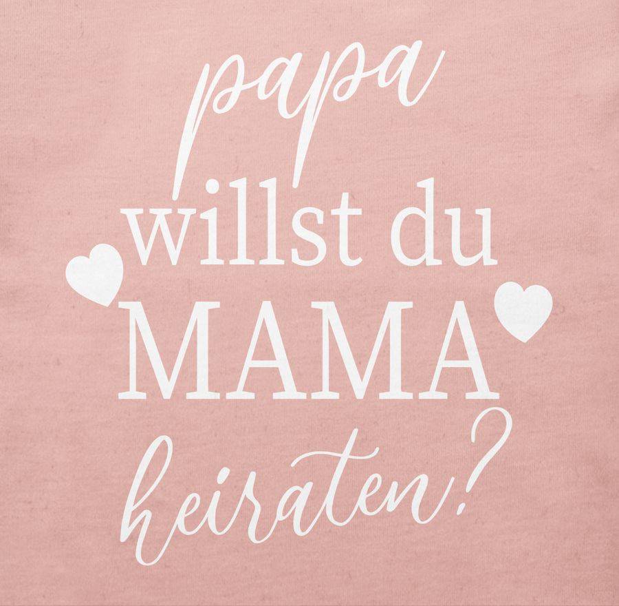 Shirtracer Papa Willst Du Mama Heiraten? - Weiß: Tshirt Turnbeutel Shirtracer