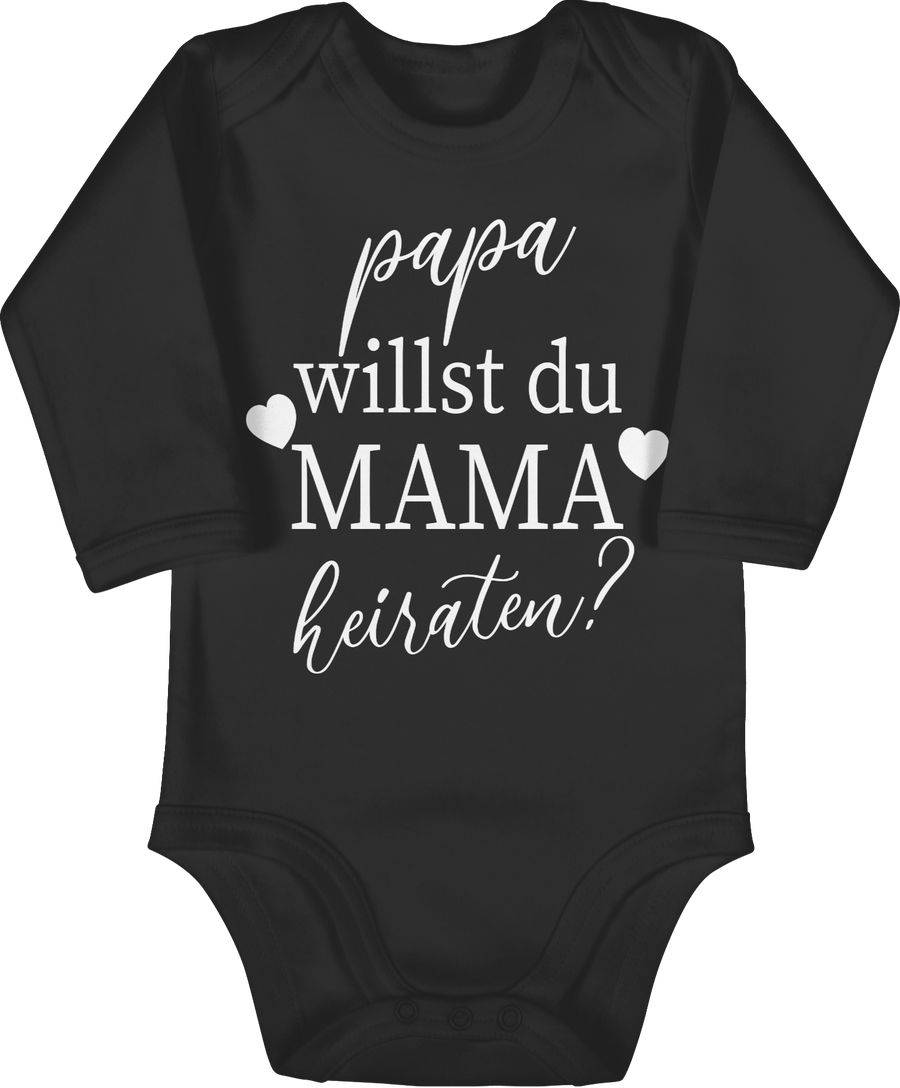 Shirtracer Papa willst du Mama heiraten? - weiß: Tshirt Turnbeutel Shirtracer