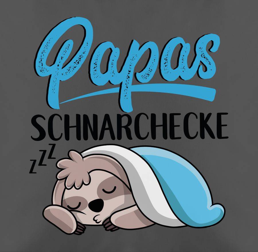 Shirtracer Papas Schnarchecke Mit Faultier - Schwarz: T-Shirt Turnbeutel Shirtracer