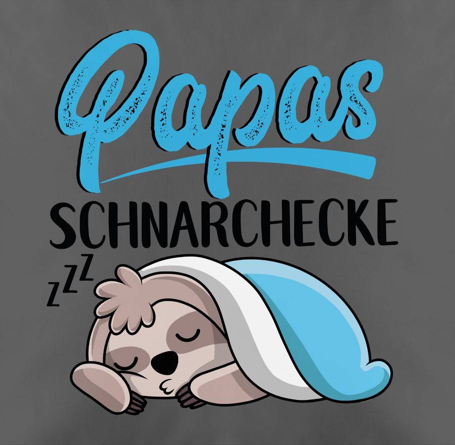 Shirtracer Papas Schnarchecke Mit Faultier - Schwarz: T-Shirt Turnbeutel Shirtracer