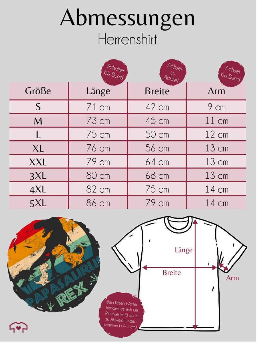 Shirtracer Papasaurus Rex - Papa Saurus Dino Vatertagsgeschenk Geschenk Papi Bester Vater