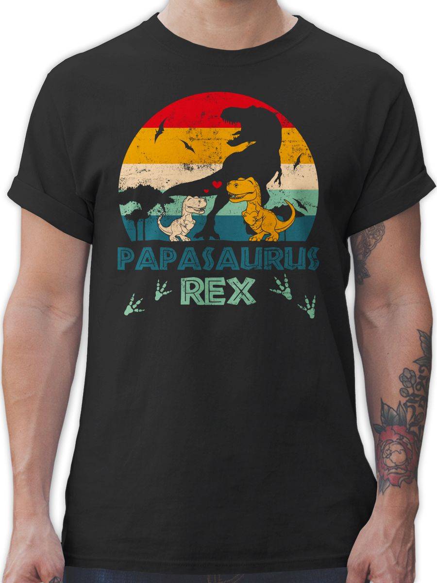 Shirtracer Papasaurus Rex - Papa Saurus Dino Vatertagsgeschenk Geschenk Papi Bester Vater