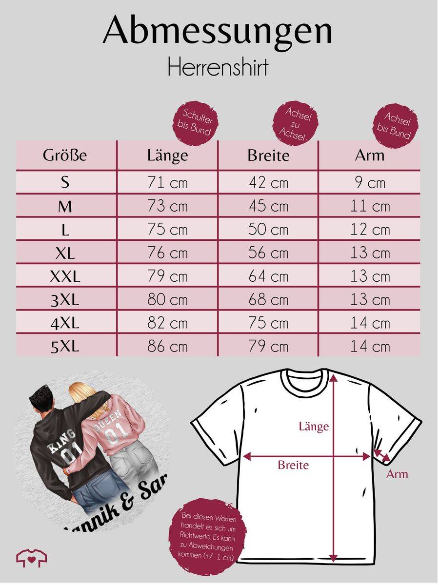 Shirtracer Partner Geschenke Paar King Queen Couple Pärchen Weihnachts-Geschenke Valentinst Shirtracer