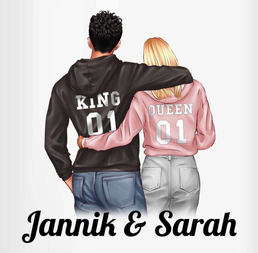 Shirtracer Partner Geschenke Paar King Queen Couple Pärchen Weihnachts-Geschenke Valentinst Shirtracer