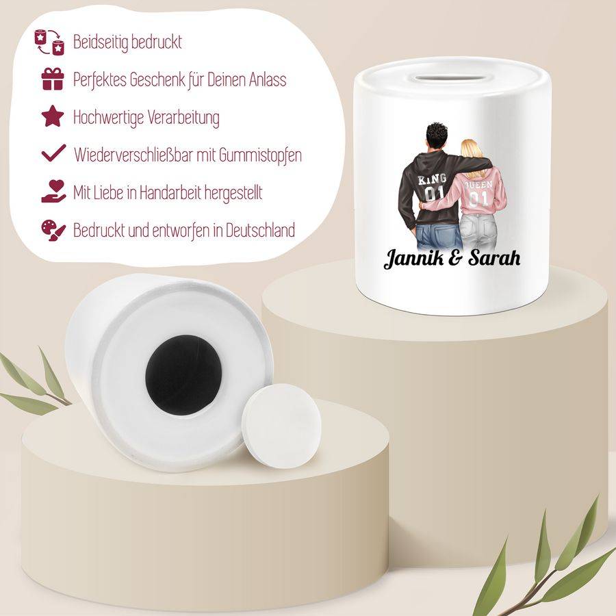 Shirtracer Partner Geschenke Paar King Queen Couple Pärchen Weihnachts-Geschenke Valentinst Shirtracer