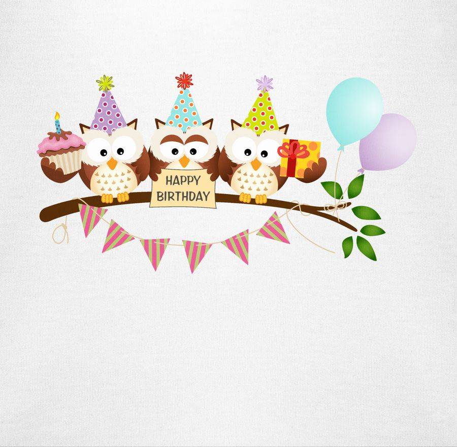 Shirtracer Party Eulen Happy Birthday: T-Shirt Gym Bag Shirtracer