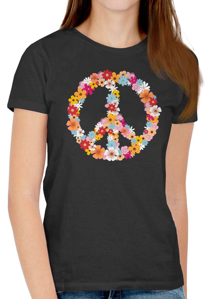 Shirtracer Peace Flower Power: T-Shirt Turnbeutel Shirtracer