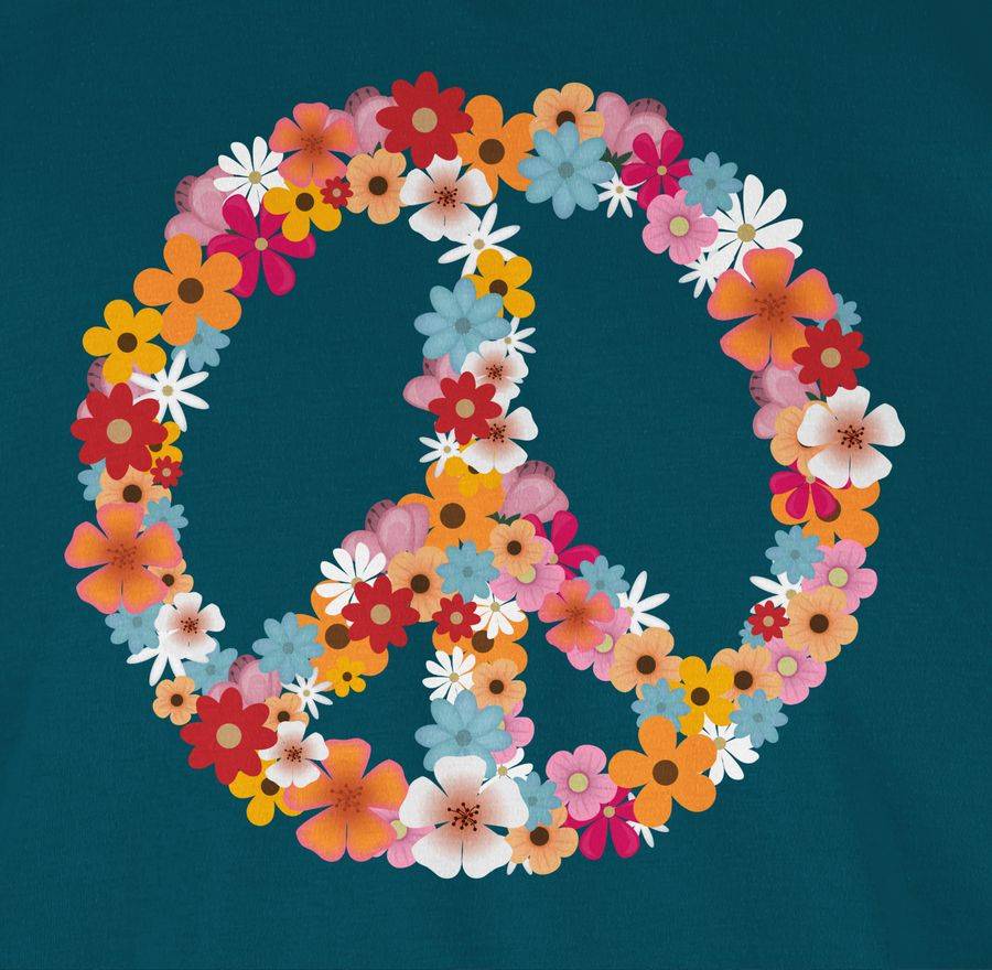 Shirtracer Peace Flower Power: T-Shirt Turnbeutel Shirtracer