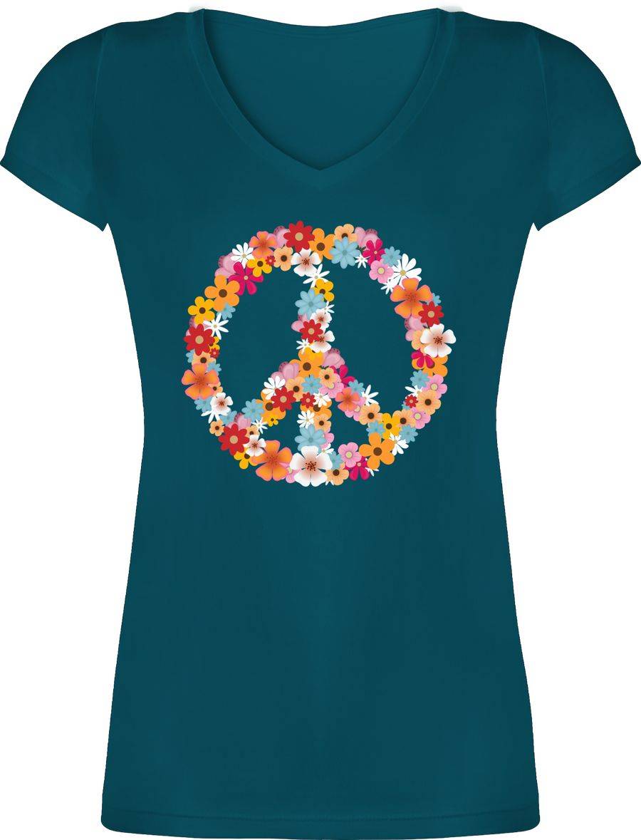 Shirtracer Peace Flower Power: T-Shirt Turnbeutel Shirtracer