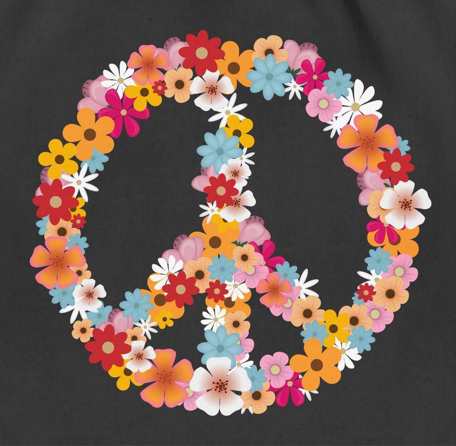 Shirtracer Peace Flower Power: T-Shirt Turnbeutel Shirtracer