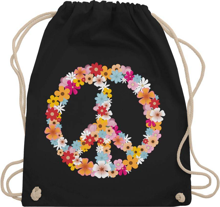 Shirtracer Peace Flower Power: T-Shirt Turnbeutel Shirtracer