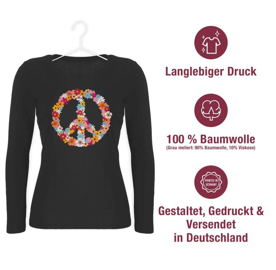 Shirtracer Peace Flower Power: T-Shirt Turnbeutel Shirtracer