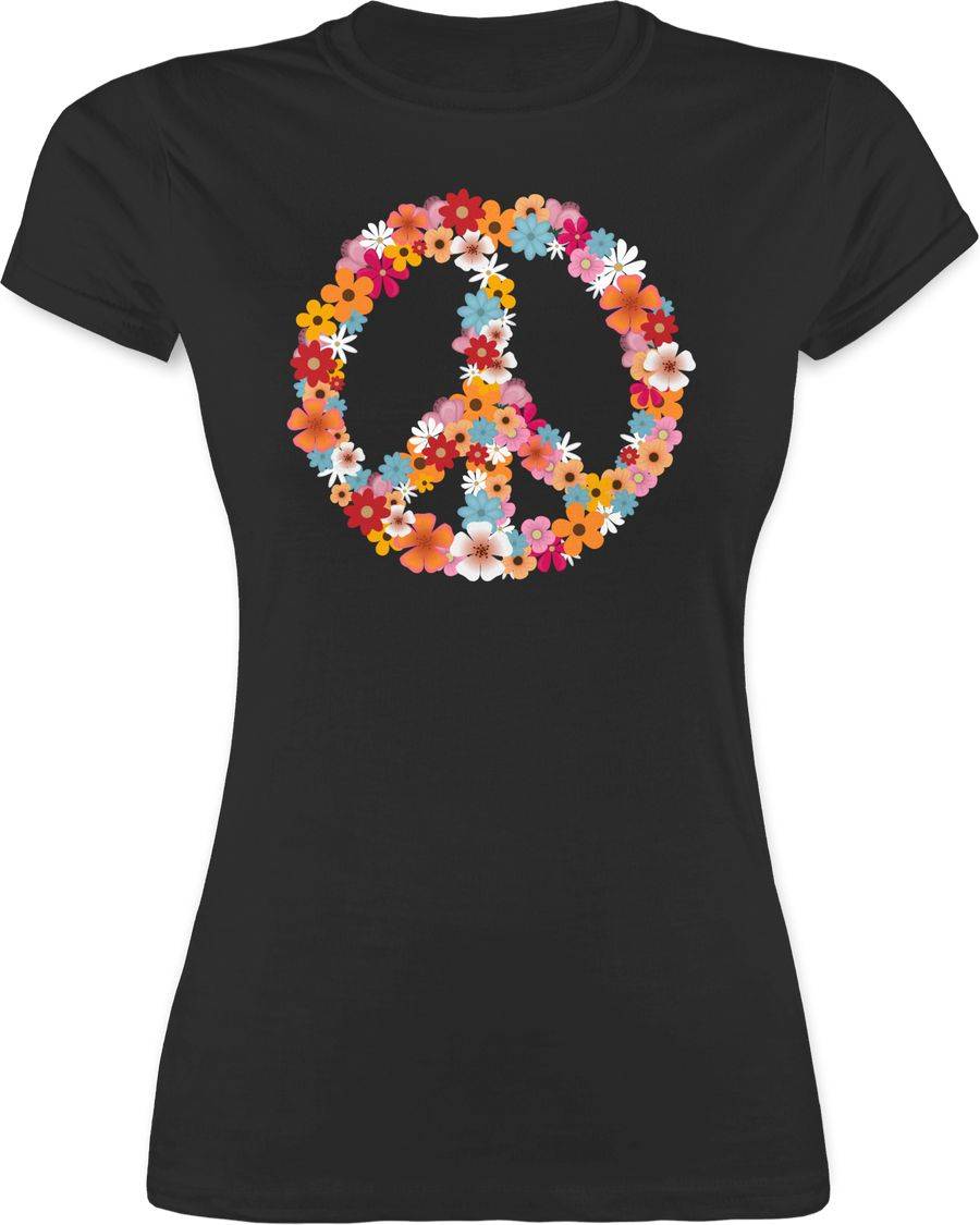 Shirtracer Peace Flower Power: T-Shirt Turnbeutel Shirtracer