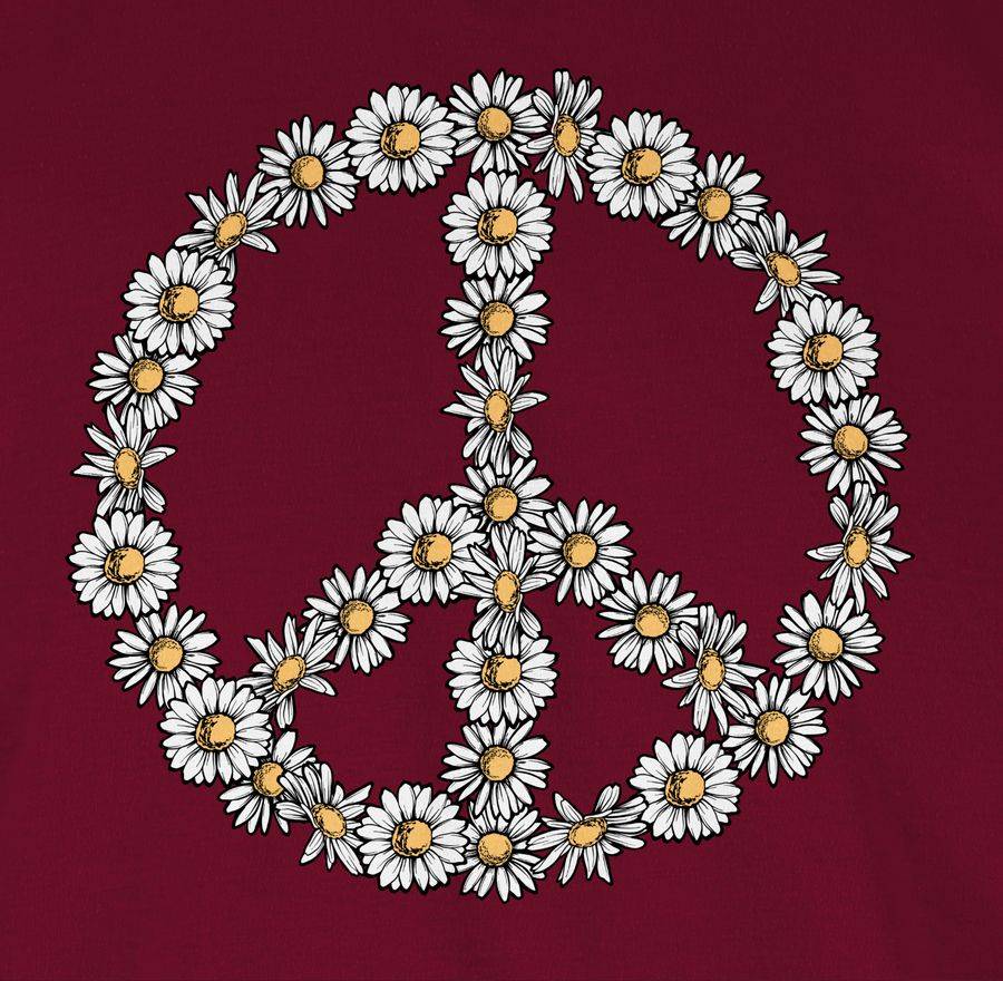 Shirtracer Peace Zeichen Aus Gänseblümchen: Tshirt Turnbeutel Shirtracer