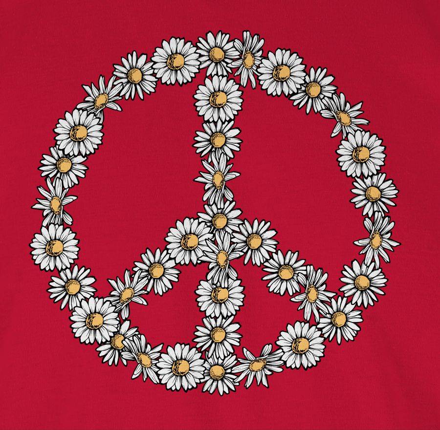 Shirtracer Peace Zeichen Aus Gänseblümchen: Tshirt Turnbeutel Shirtracer