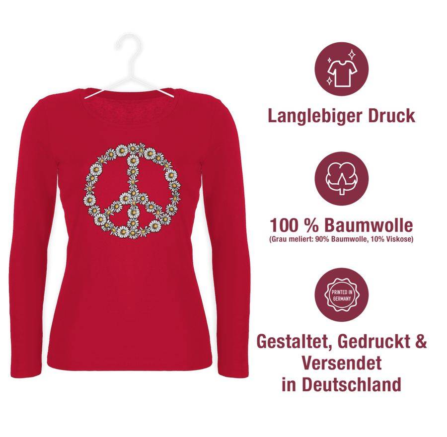 Shirtracer Peace Zeichen Aus Gänseblümchen: Tshirt Turnbeutel Shirtracer