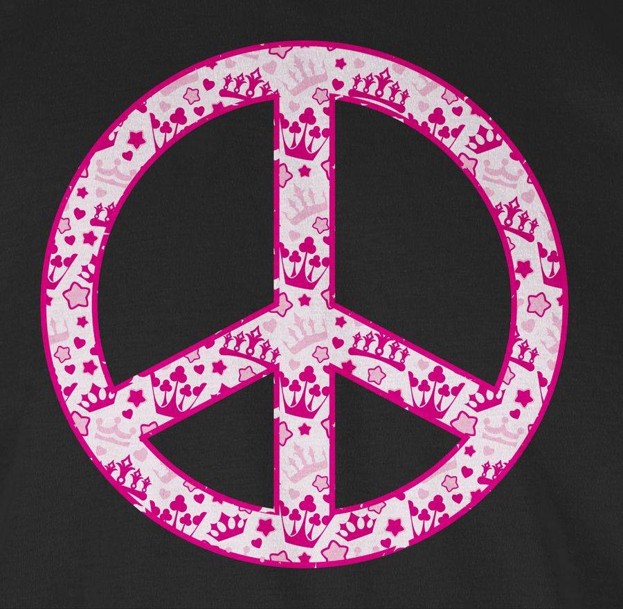 Shirtracer Peace Zeichen Fuchsia Mit Kronen: T-Shirt Rucksack Shirtracer