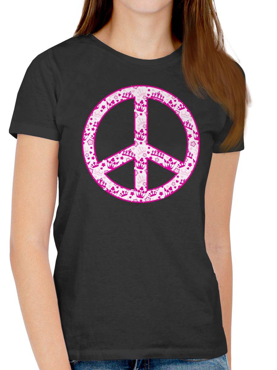 Shirtracer Peace Zeichen Fuchsia Mit Kronen: T-Shirt Rucksack Shirtracer