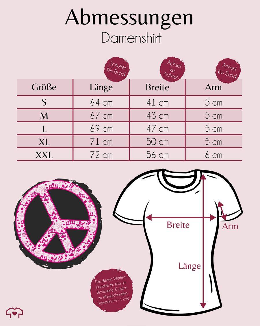 Shirtracer Peace Zeichen Fuchsia Mit Kronen: T-Shirt Rucksack Shirtracer