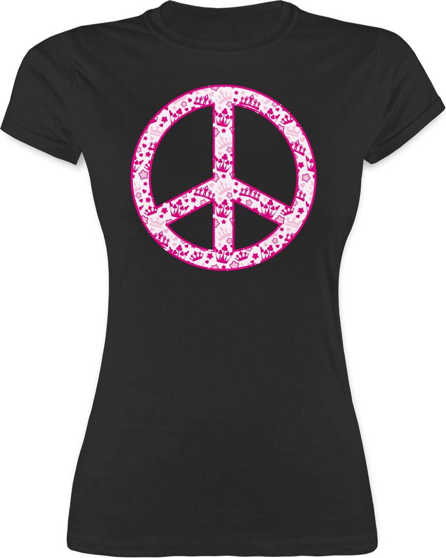 Shirtracer Peace Zeichen Fuchsia mit Kronen: T-Shirt Rucksack Shirtracer