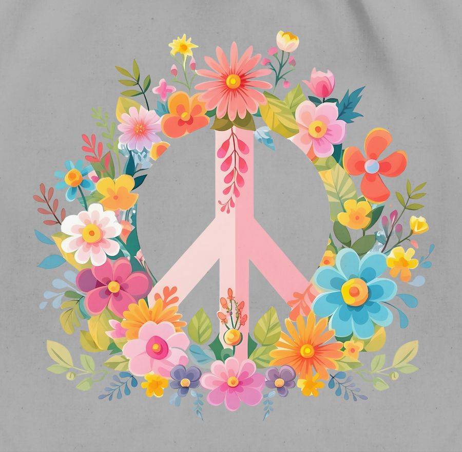 Shirtracer Peace-Zeichen Peacezeichen Frieden Hippie Flow Power 60er 70er Flowerpower Shi Shirtracer