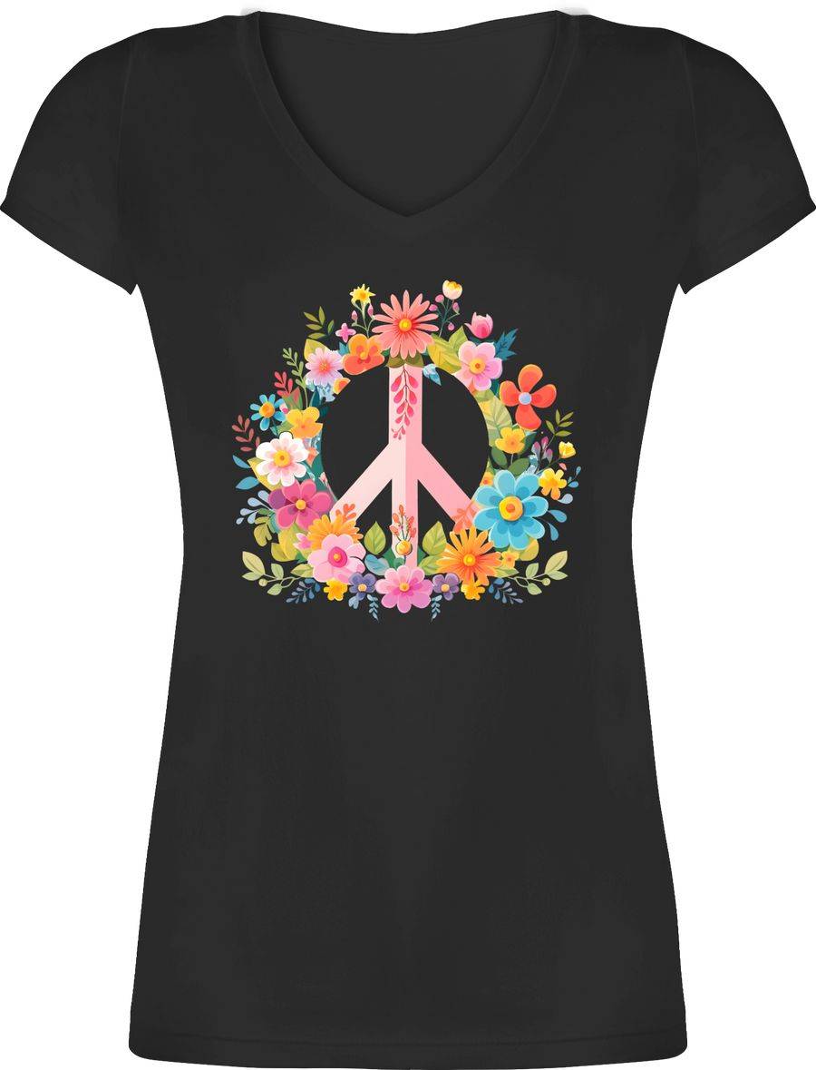 Shirtracer Peace-Zeichen Peacezeichen Frieden Hippie Flow Power 60er 70er Flowerpower Shi Shirtracer