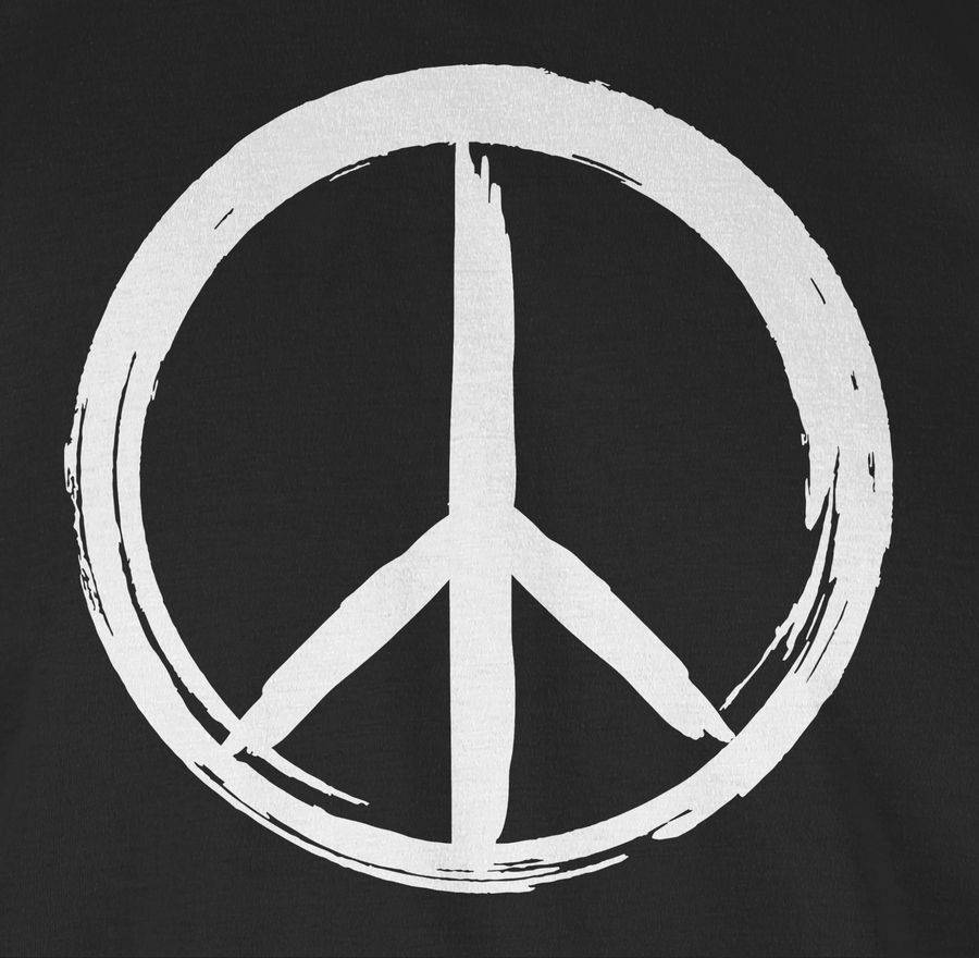 Shirtracer Peace Zeichen Pinsel Optik - Weiß: T-Shirt Gym Bag Shirtracer