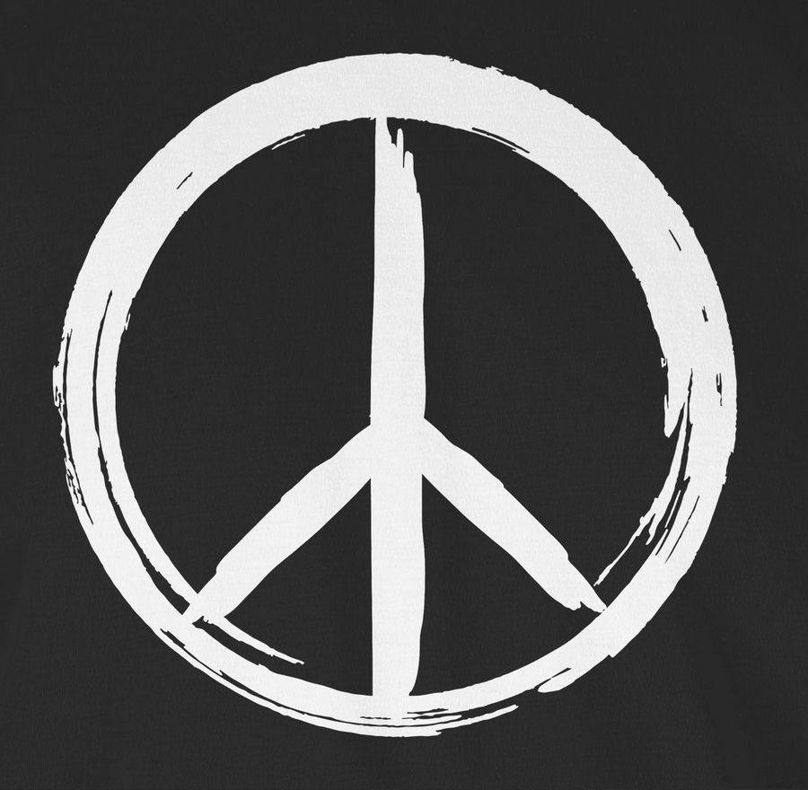 Shirtracer Peace Zeichen Pinsel Optik - Weiß: T-Shirt Gym Bag Shirtracer