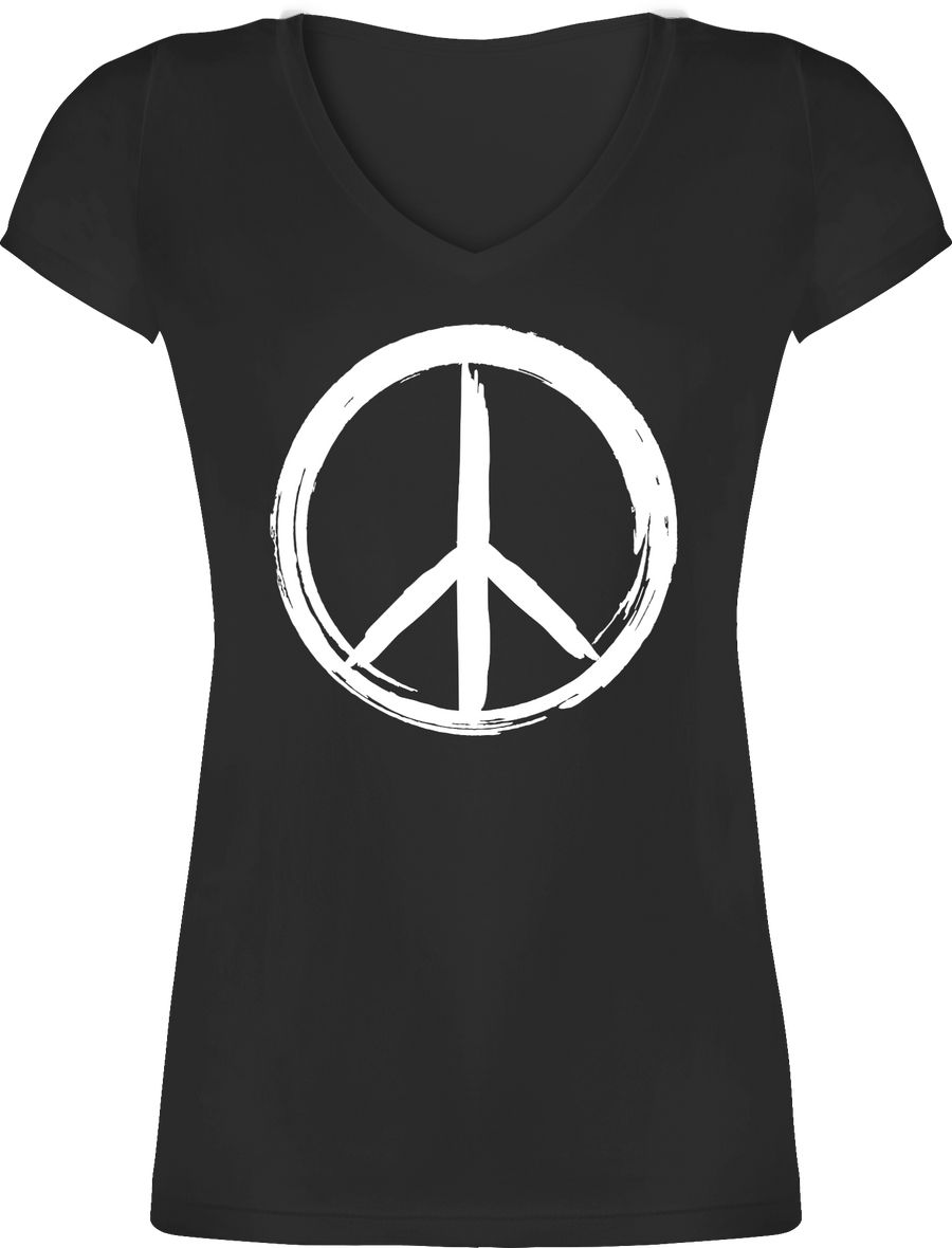Shirtracer Peace Zeichen Pinsel Optik - weiß: T-Shirt Gym Bag Shirtracer