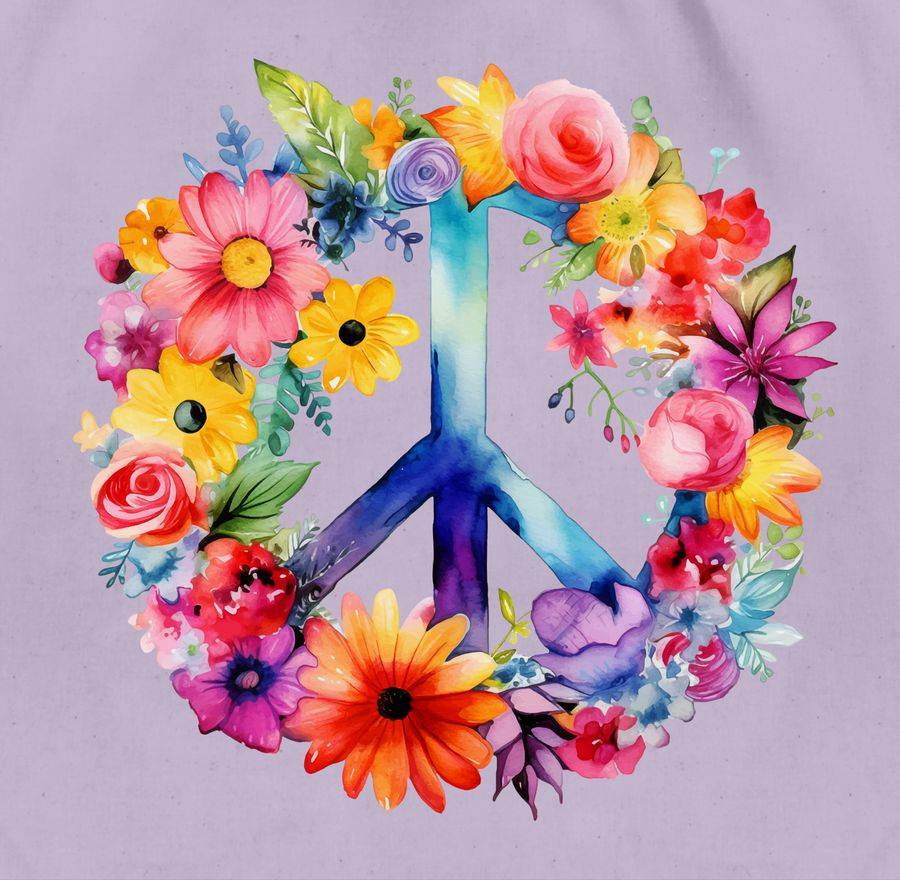 Shirtracer Peacezeichen Peace-Symbol Hippie Frieden 60er 70er Flow Power Flowerpower Shirtracer