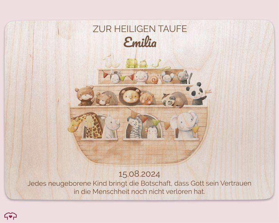 Shirtracer Personalisierbare Tauf Erinnerungsbox Mit Arche Noah Motiv Mit Namen Und Datum Gestalten Taufgeschenke Shirtracer