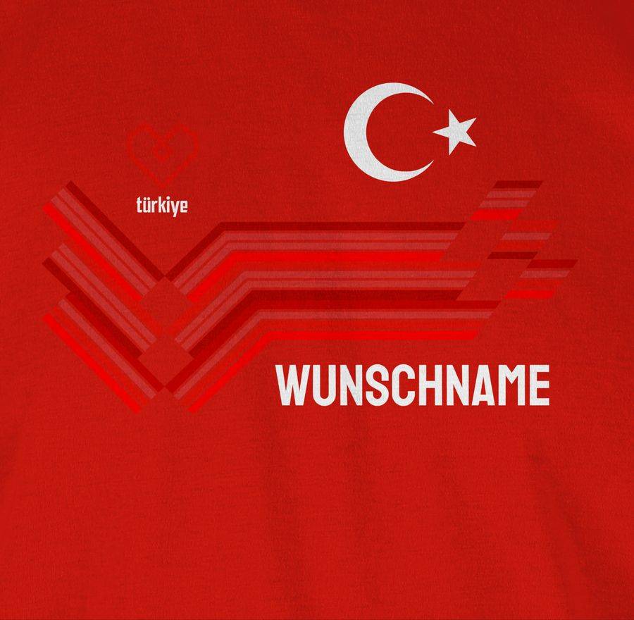 Shirtracer Personalisierbares Türkei Motiv Trikot Individuelles Türkiye Design Mit Wappen Und Landesfarben Mit Eigenem Namen Turkey Shirtracer