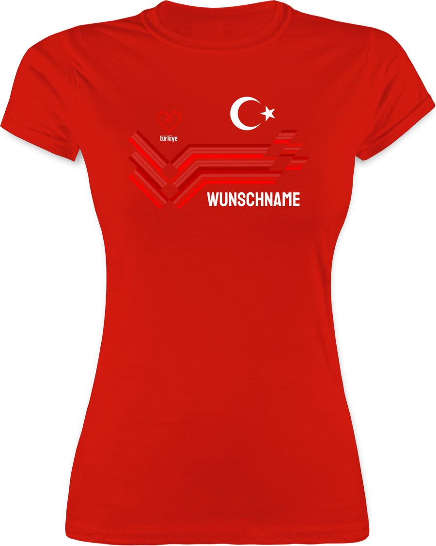 Shirtracer Personalisierbares Türkei Motiv Trikot Individuelles Türkiye Design mit Wappen und Landesfarben Mit eigenem Namen Turkey Shirtracer