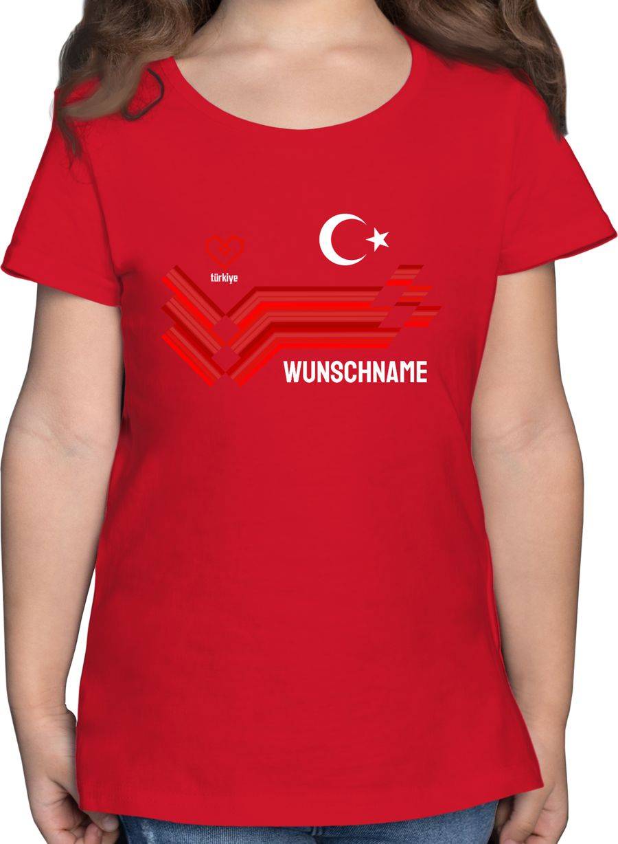 Shirtracer Personalisierbares Türkei Motiv Trikot Individuelles Türkiye Design mit Wappen und Landesfarben Mit eigenem Namen Turkey Shirtracer