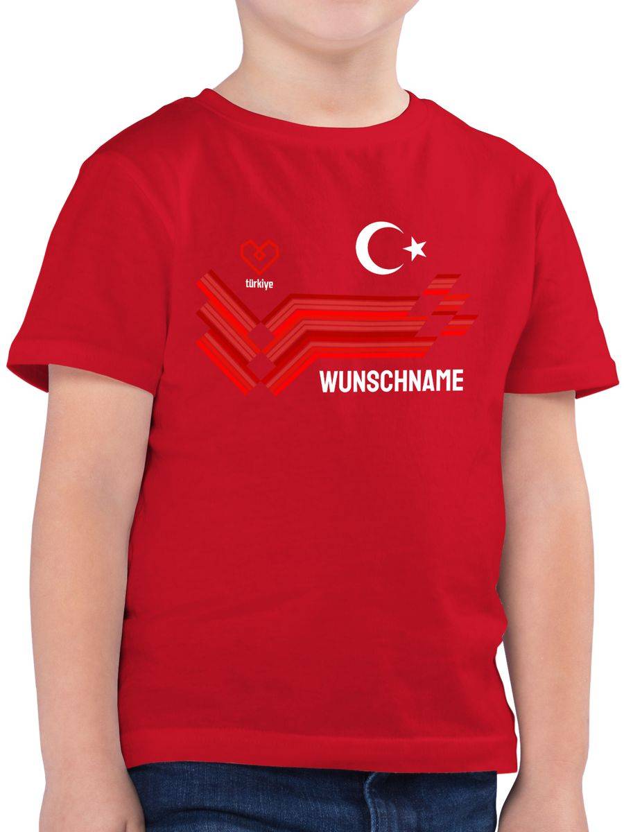 Shirtracer Personalisierbares Türkei Motiv Trikot Individuelles Türkiye Design mit Wappen und Landesfarben Mit eigenem Namen Turkey Shirtracer