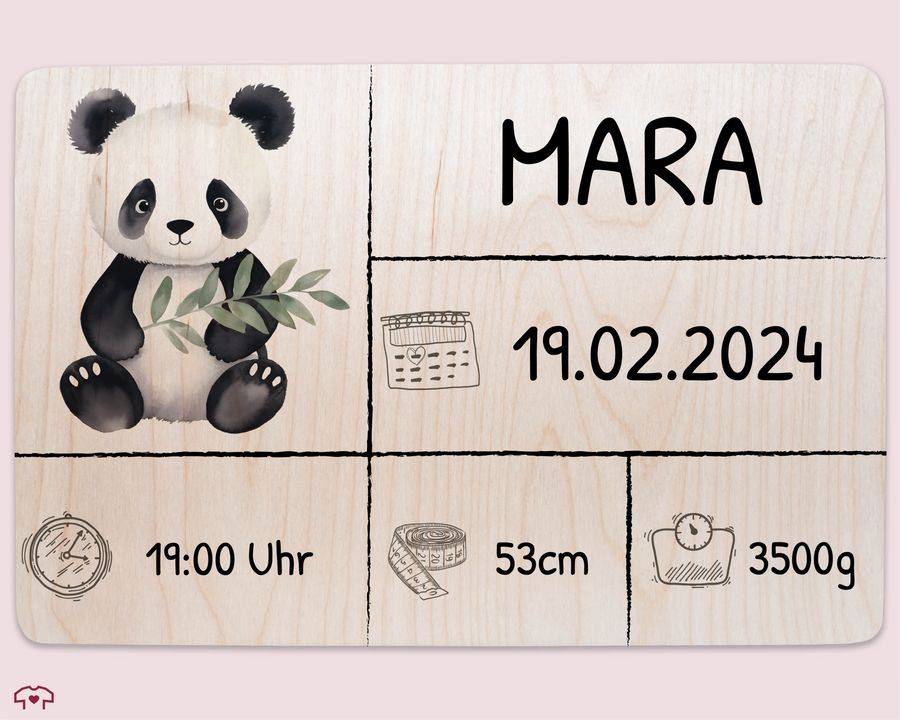Shirtracer Personalisierte Erinnerungsbox Baby Mit Pandabär Geschenk Zur Geburt Holzkiste Erinnerungsboxen Für Babys Shirtracer
