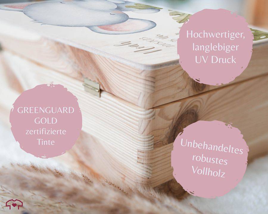 Shirtracer Personalisiertes Geschenk Baby - Geschenk Zur Geburt - Elefant Geburtsdaten Name Shirtracer