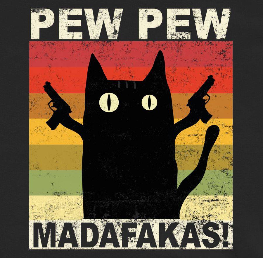 Shirtracer Pew Pew Madafakas Katze Vintage Hell Shirts & Mehr Shirtracer