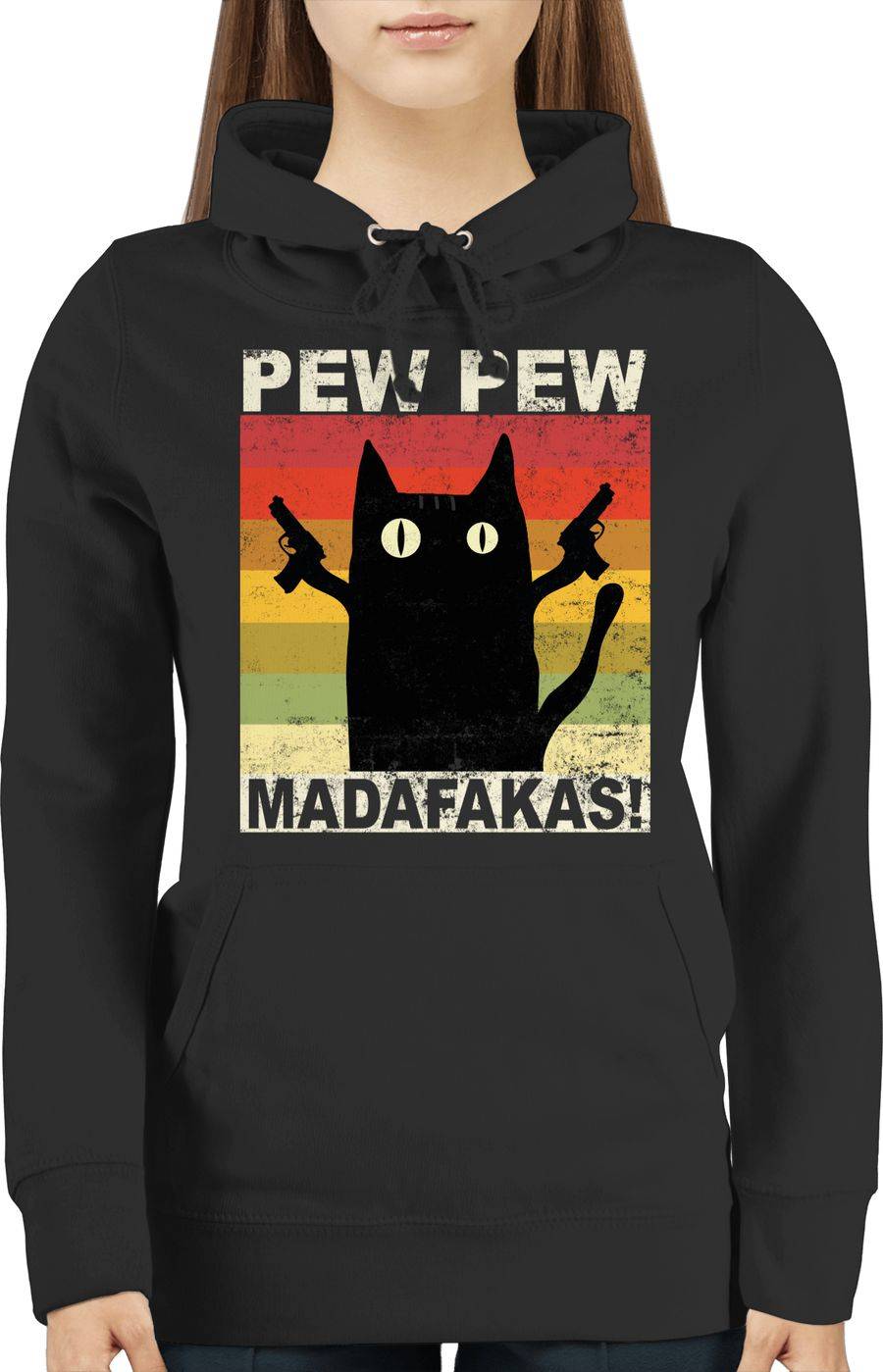 Shirtracer Pew Pew Madafakas Katze Vintage Hell Shirts & Mehr Shirtracer