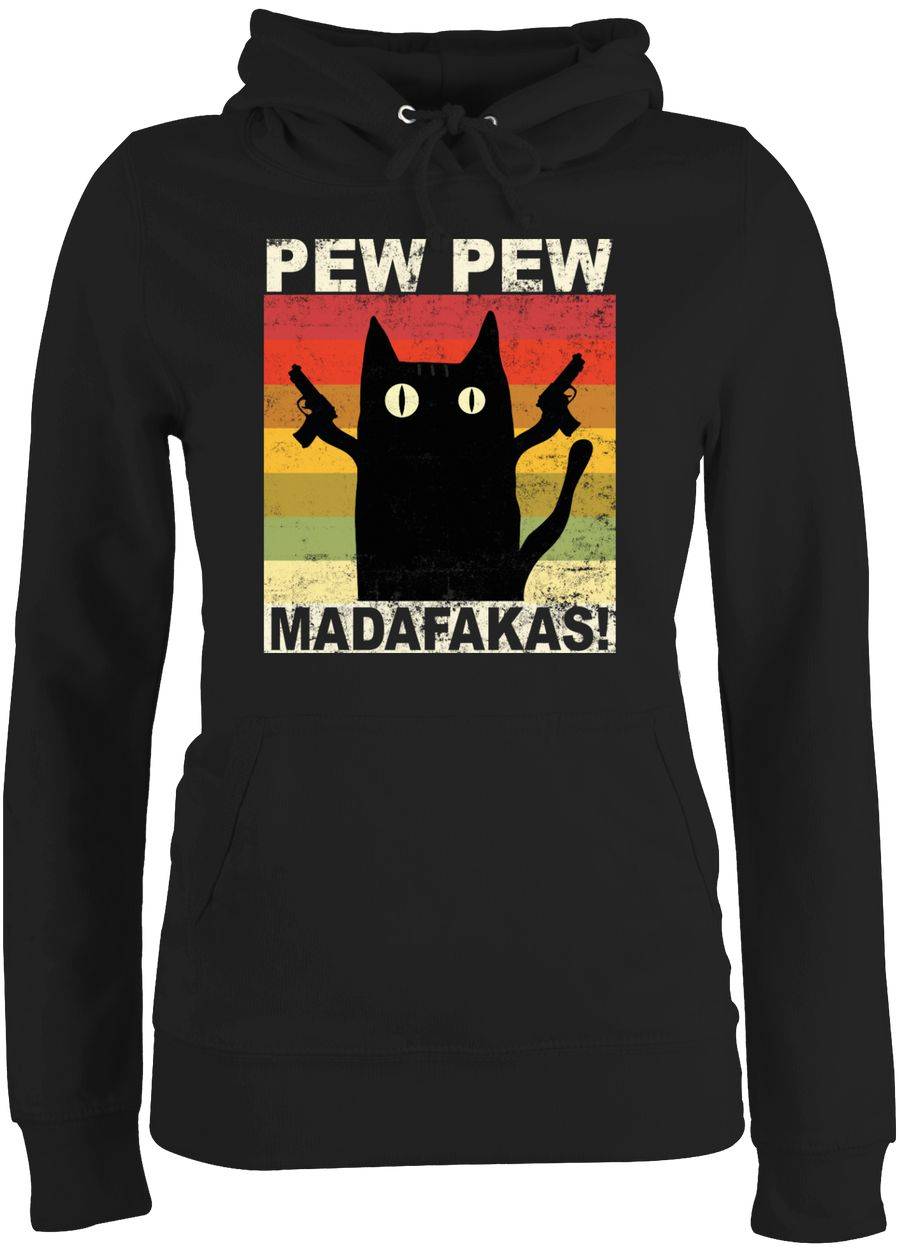 Shirtracer Pew Pew Madafakas Katze Vintage hell Shirts & Mehr Shirtracer