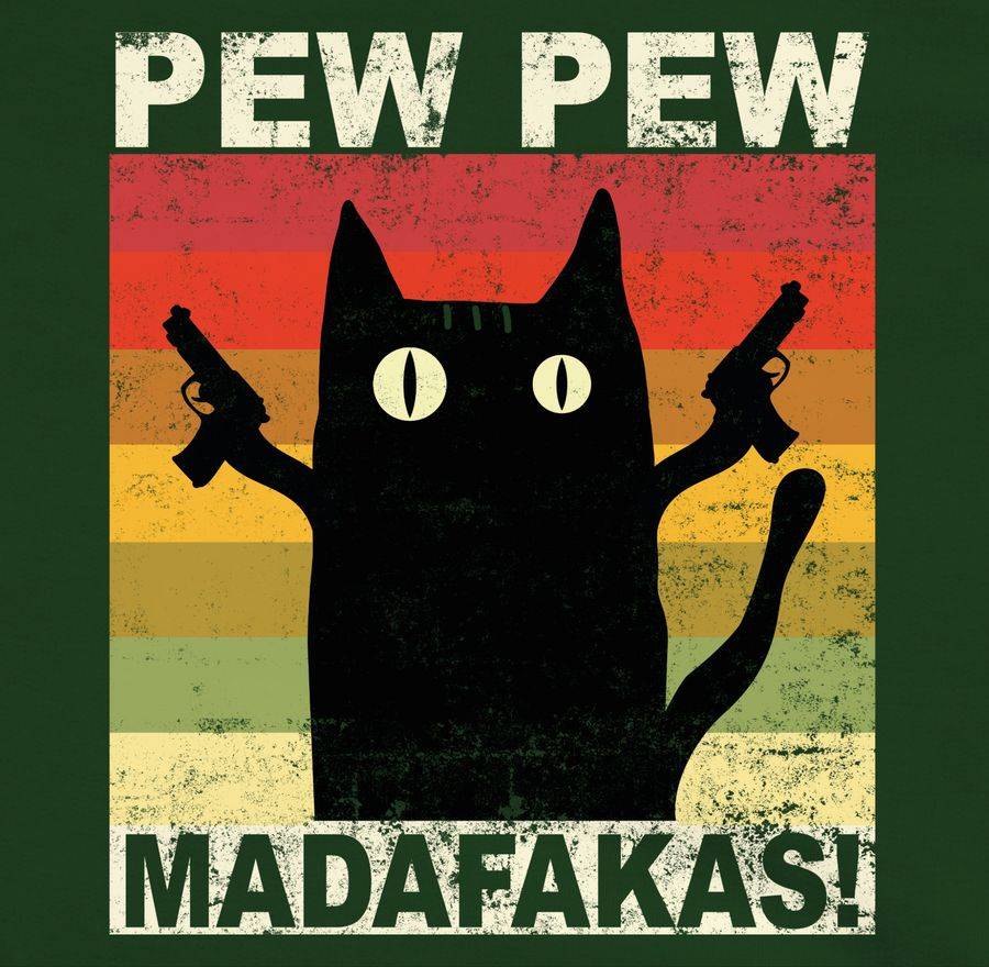 Shirtracer Pew Pew Madafakas Katze Vintage Hell Shirts & Mehr Shirtracer