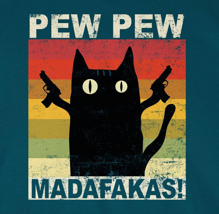 Shirtracer Pew Pew Madafakas Katze Vintage Hell Shirts & Mehr Shirtracer