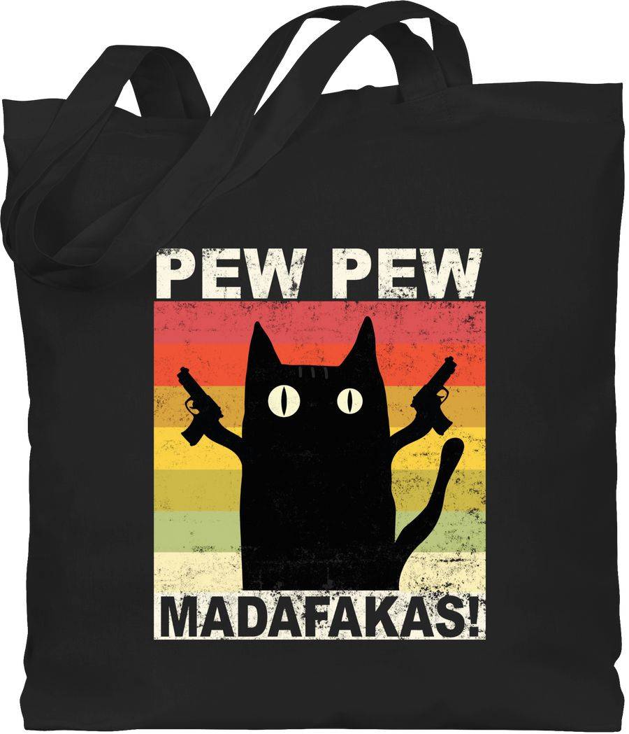 Shirtracer Pew Pew Madafakas Katze Vintage hell Shirts & Mehr Shirtracer