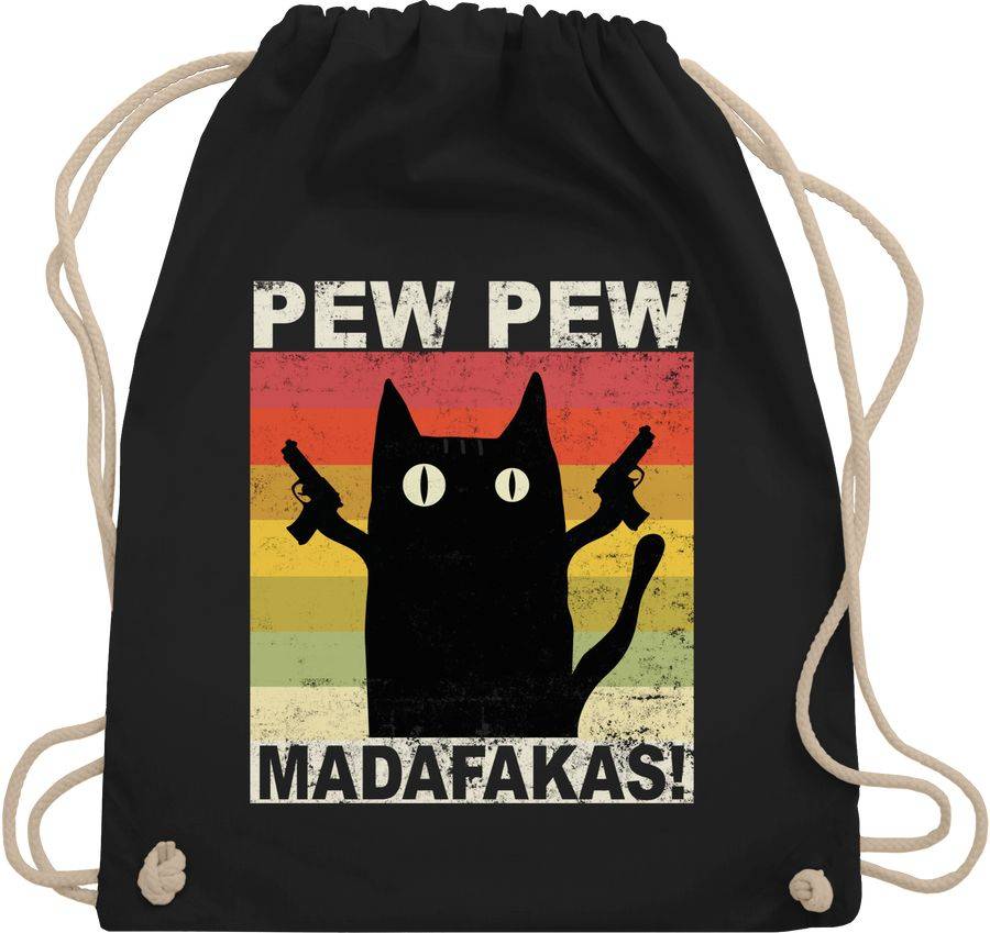 Shirtracer Pew Pew Madafakas Katze Vintage hell Shirts & Mehr Shirtracer