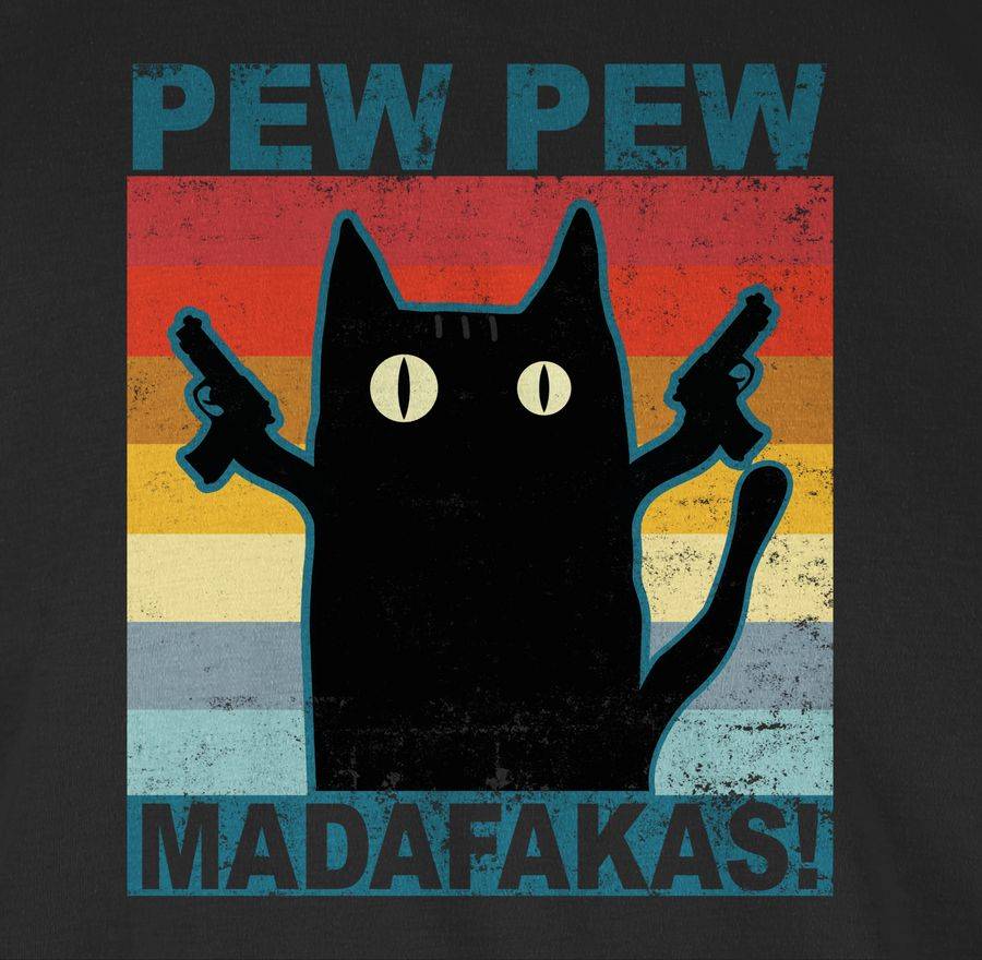 Shirtracer Pew Pew Madafakas Katze Vintage: T-Shirt Gym Bag Shirtracer