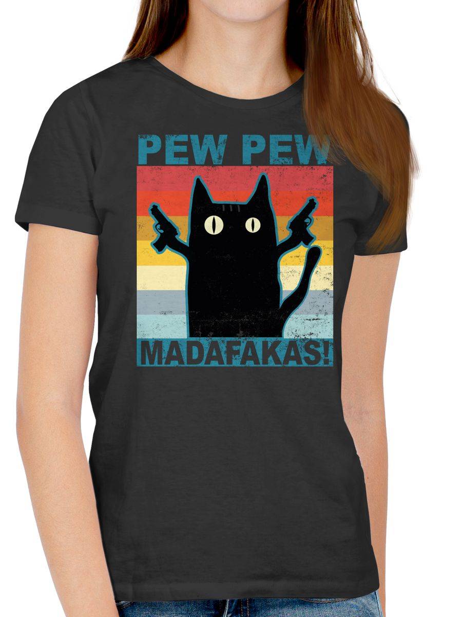 Shirtracer Pew Pew Madafakas Katze Vintage: T-Shirt Gym Bag Shirtracer