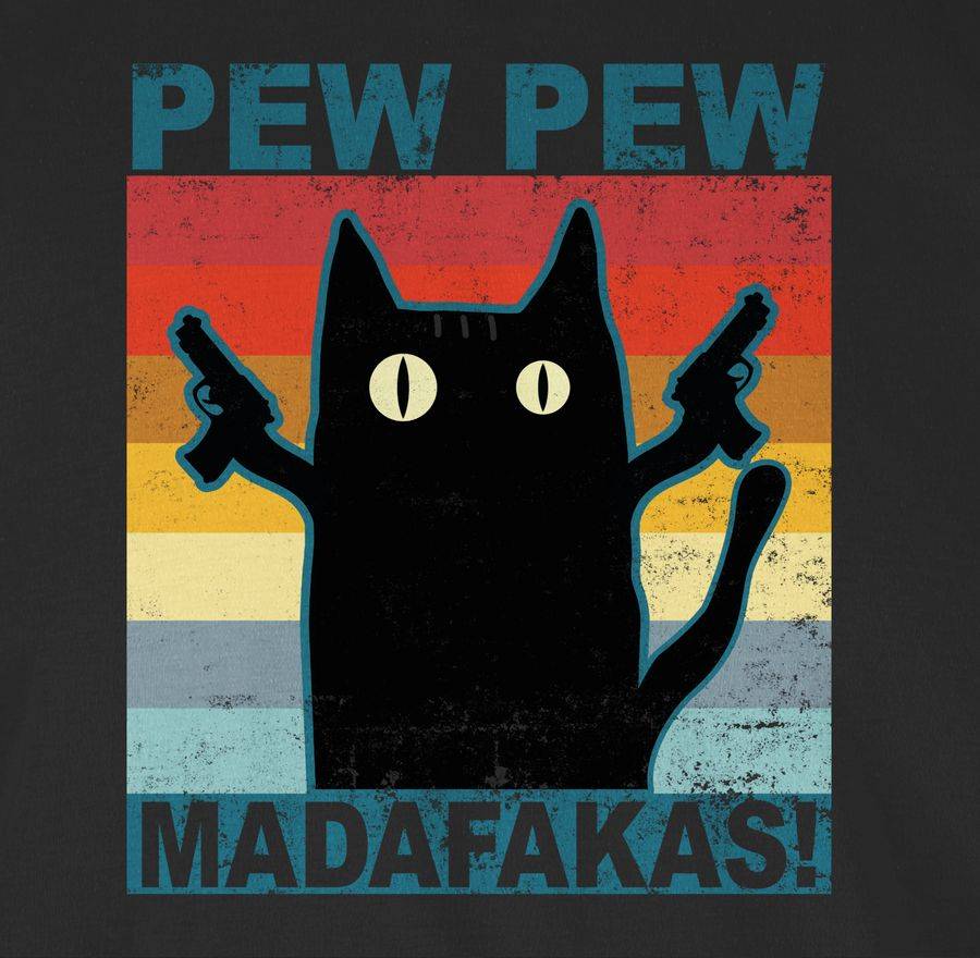 Shirtracer Pew Pew Madafakas Katze Vintage: T-Shirt Gym Bag Shirtracer
