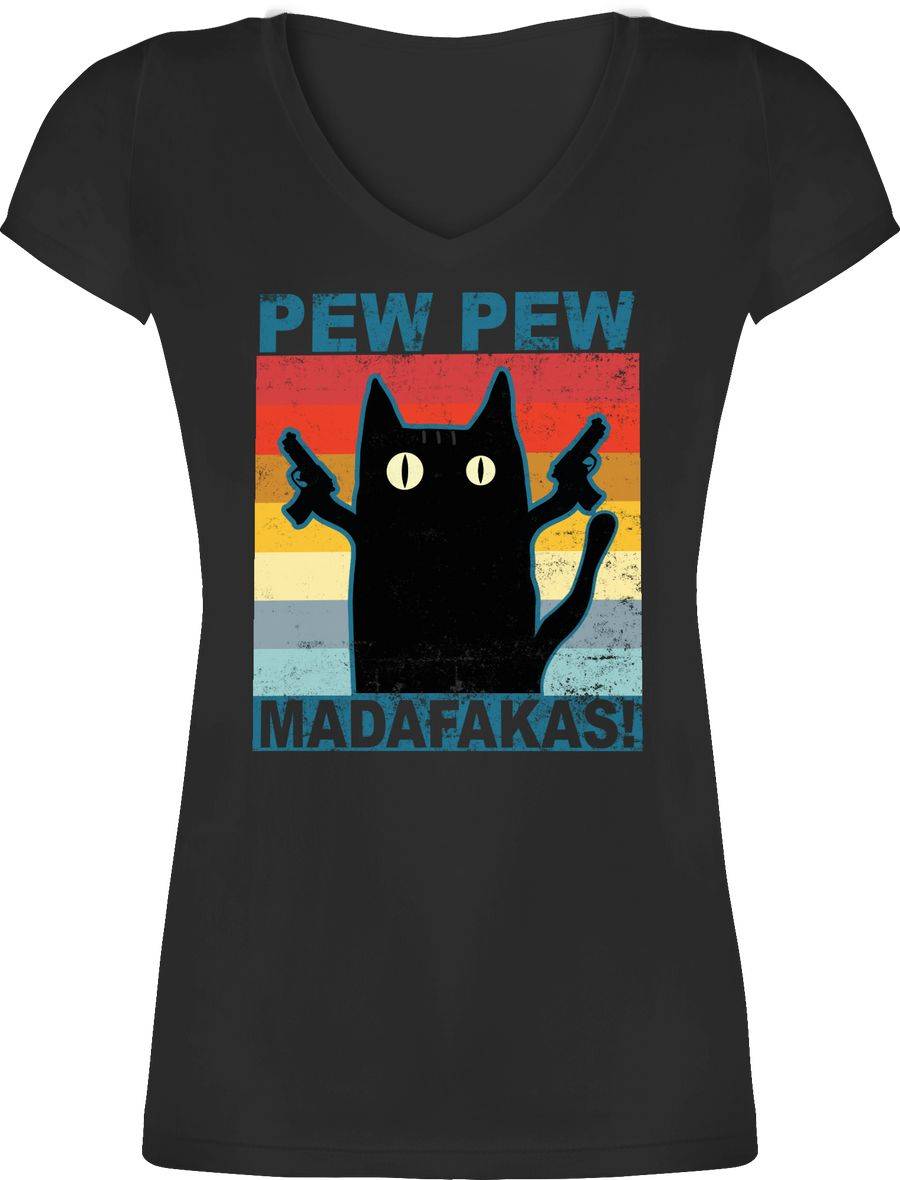 Shirtracer Pew Pew Madafakas Katze Vintage: T-Shirt Gym Bag Shirtracer