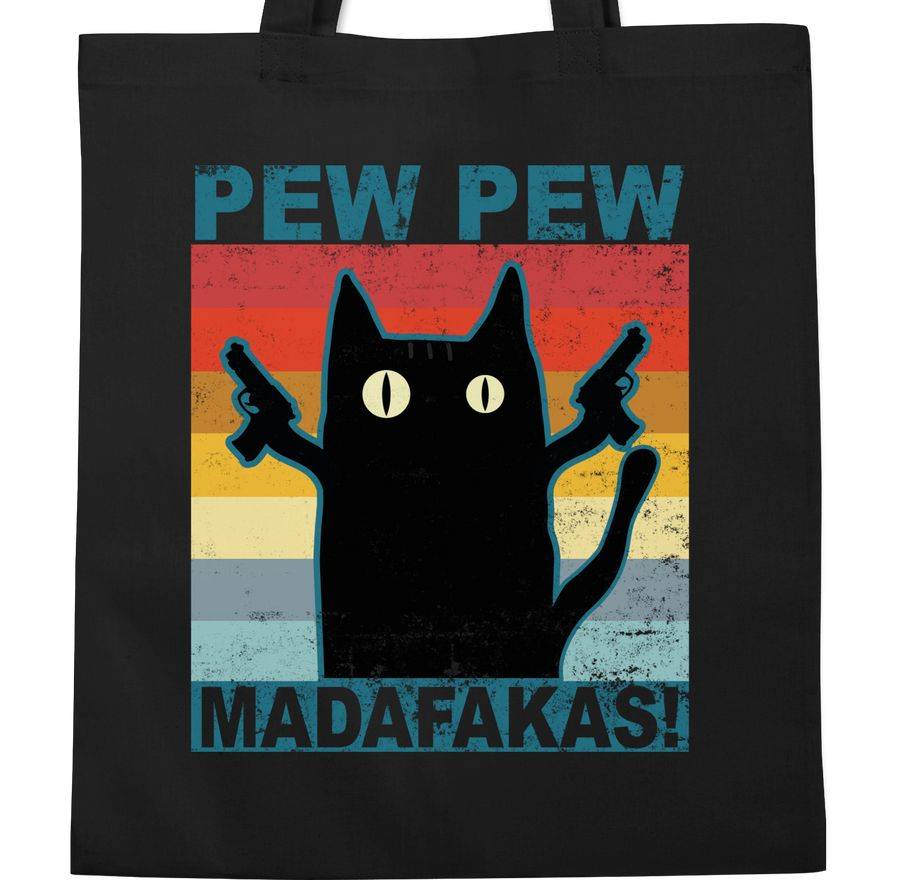 Shirtracer Pew Pew Madafakas Katze Vintage: T-Shirt Gym Bag Shirtracer